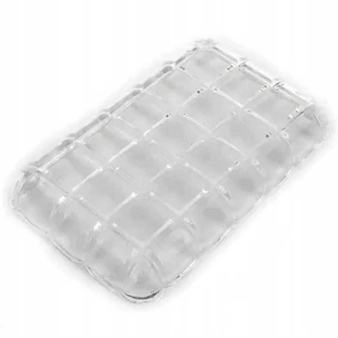 Art Deco tray, transparent pressed glass, Poland, 1930s