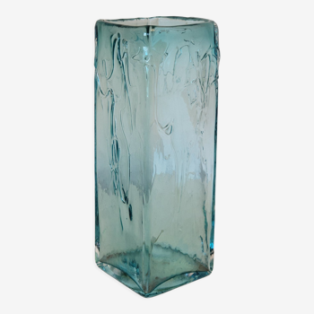 Vase en verre bleu art contemporain Régis Anchuelo