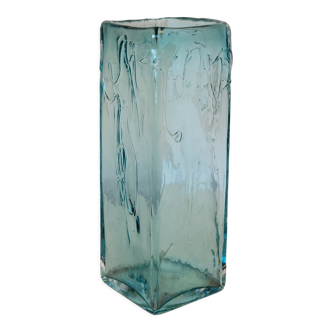 Vase en verre bleu art contemporain Régis Anchuelo