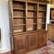 Large antique two-body library in solid oak – 3 glass doors