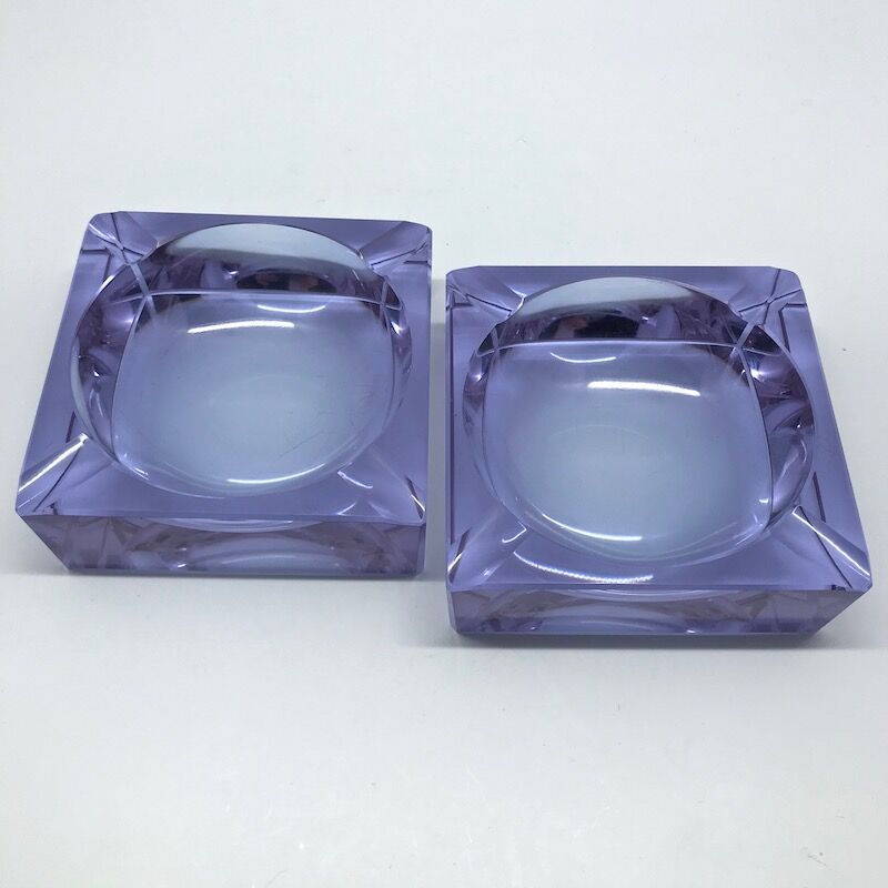 Pair of crystal ashtray