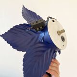 Pair of vintage Masca blue metal flower wall lights