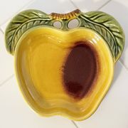 Vintage Secla Majolica apple-shaped platter, made in Portugal.