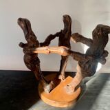 Wooden stool vine foot 50s