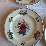 Set of 6 antique plates in porcelain from Sarreguemines – Ag decor