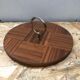 Old dish cheese platter wood + plexi + anse brass vintage kitchen