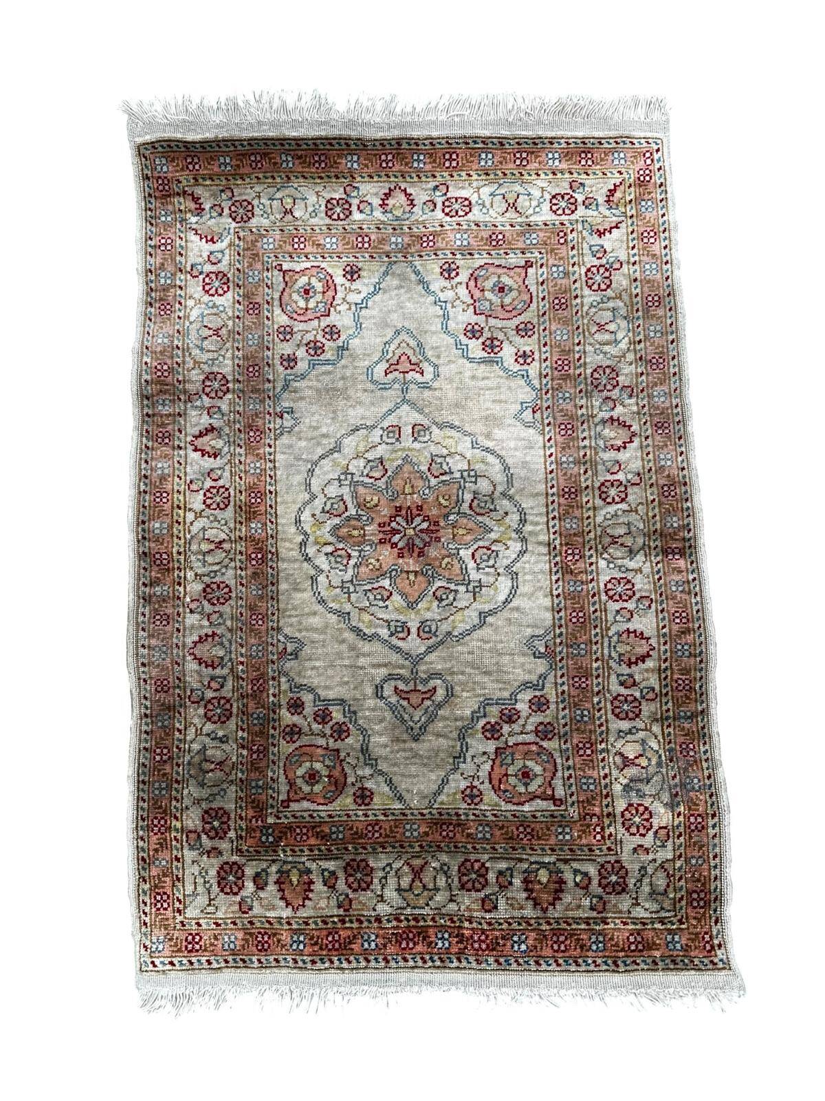 Turkish silk rug 70cm x 40cm
