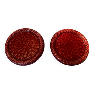 Pair of ceramic bottle coasters