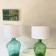 Glass lamp, new 2M fabric cable, lampshade