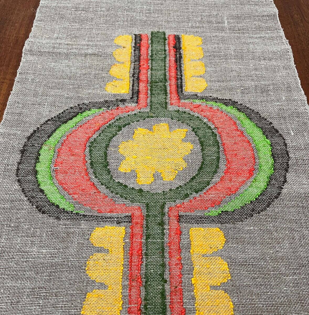 Modernist mid-century linen wall tapestry, Finland, 1960s