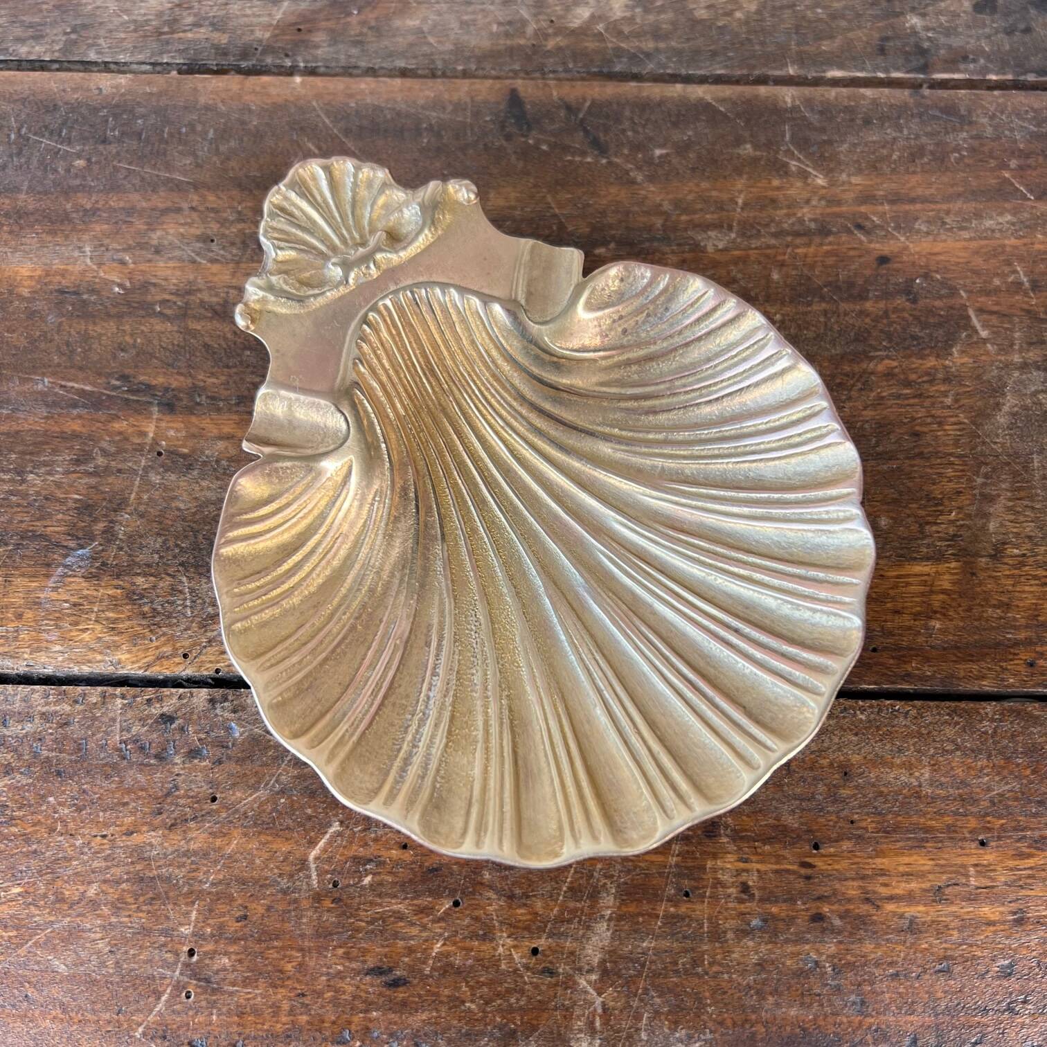 Scallop shell pocket in brass