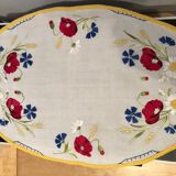 Napperon ancien broderie fait main 52x35cm