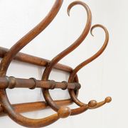 Curved wooden wall coat rack - Early 20th century