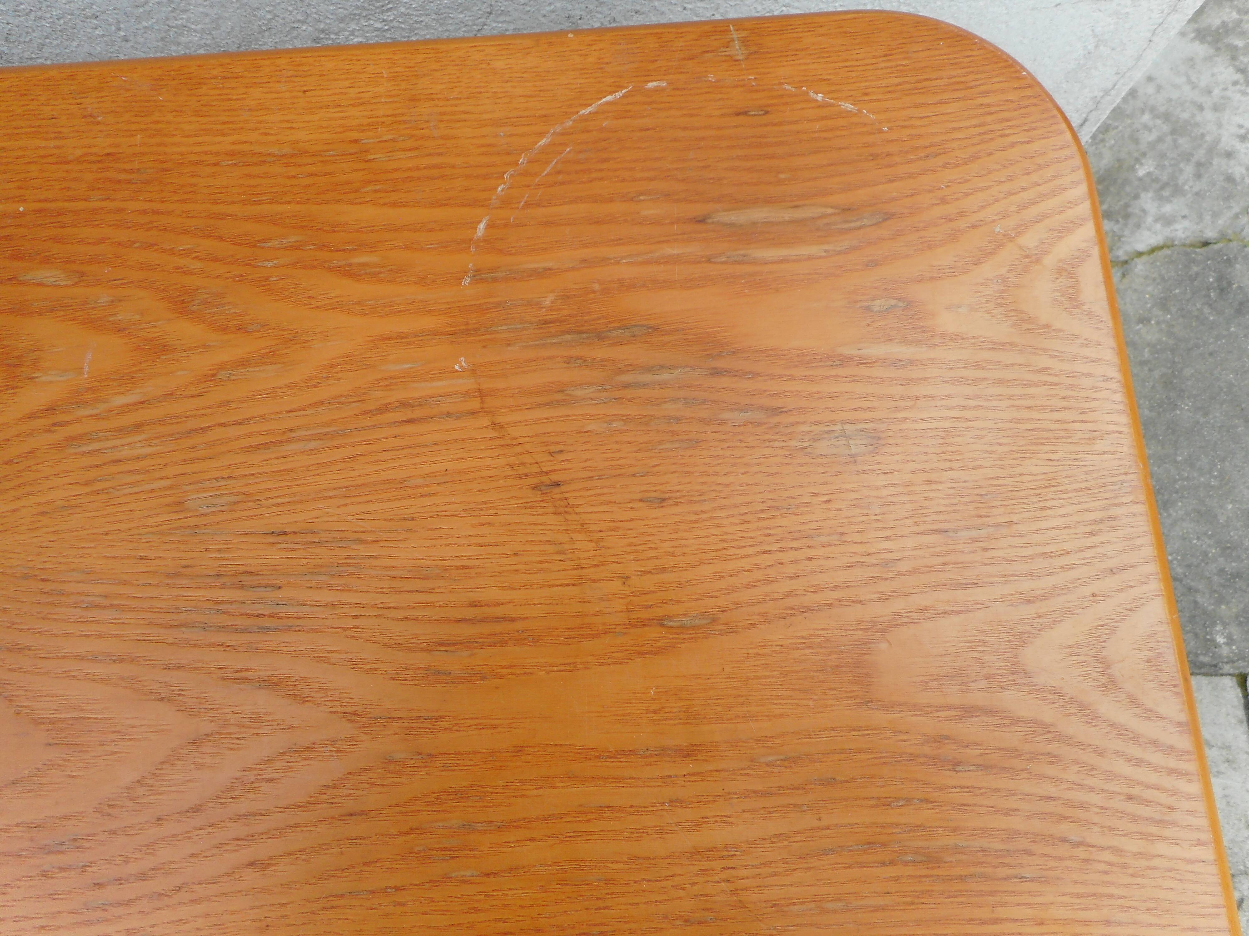 Wood and rattan coffee table