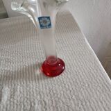 Vase tulipe Murano pied rouge