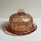 Cloche en verre rose