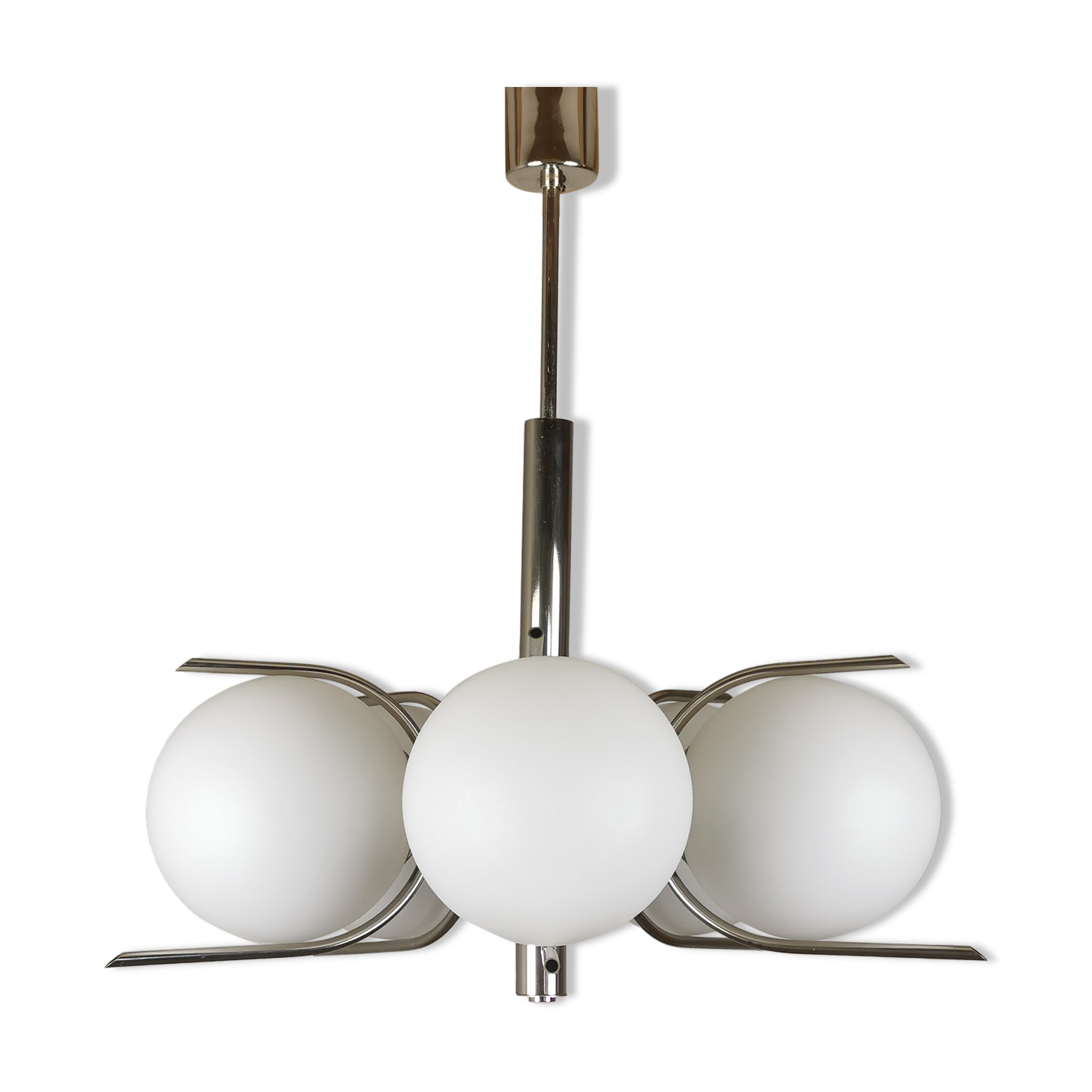 Chandelier chrome and opaline 70