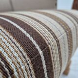 1970s, Danish armchair, furniture wool fabric, oak wood, original condition