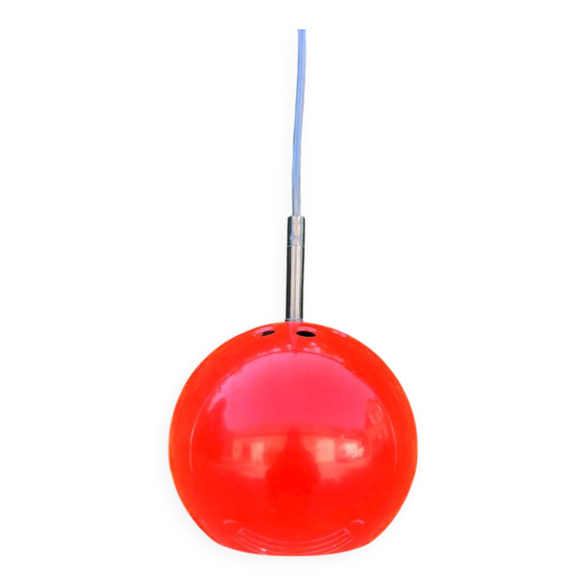 Orange metal eye ball pendant light by LITA vintage 1970