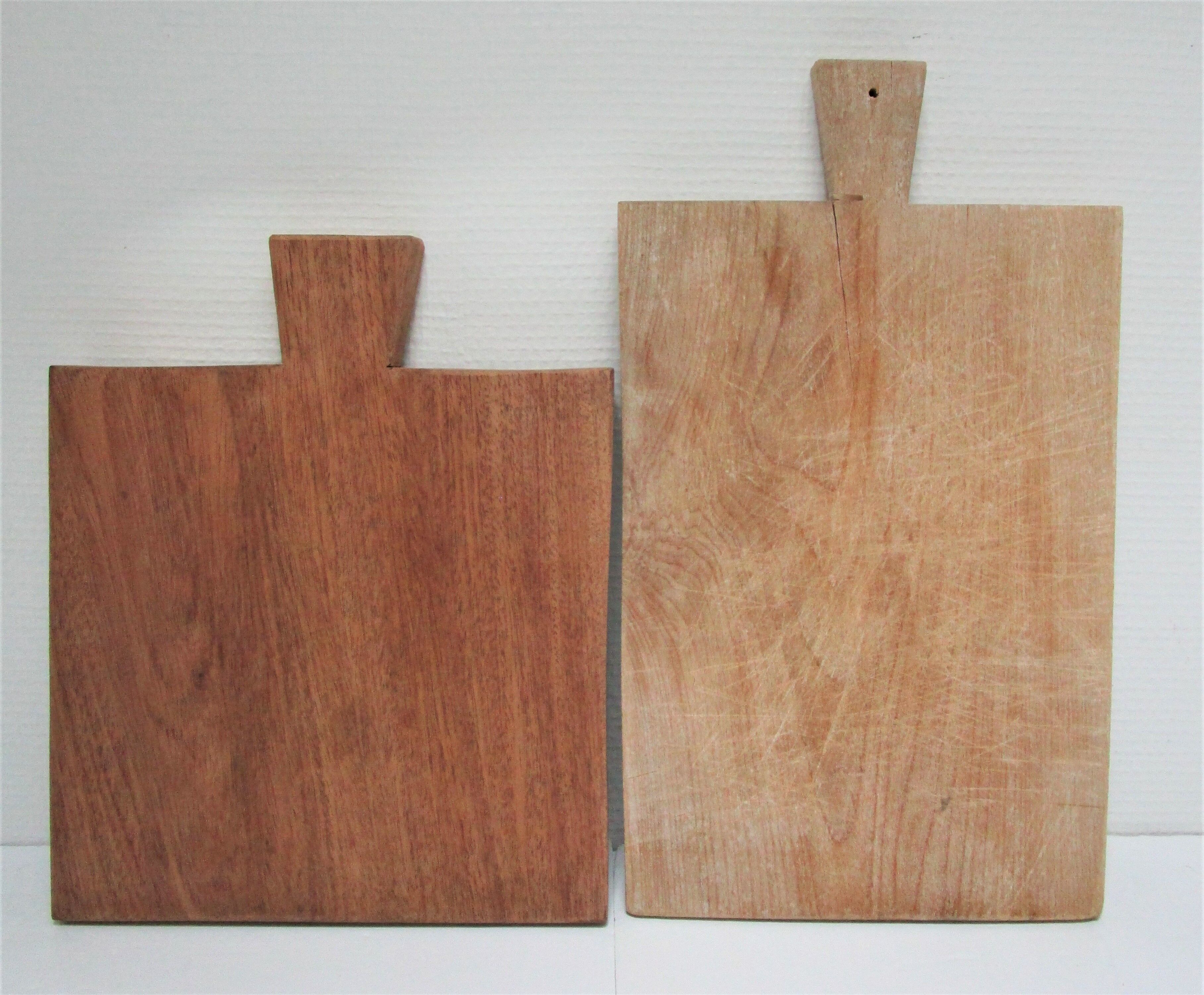 Two vintage solid wood cutting boards XL