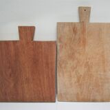Two vintage solid wood cutting boards XL