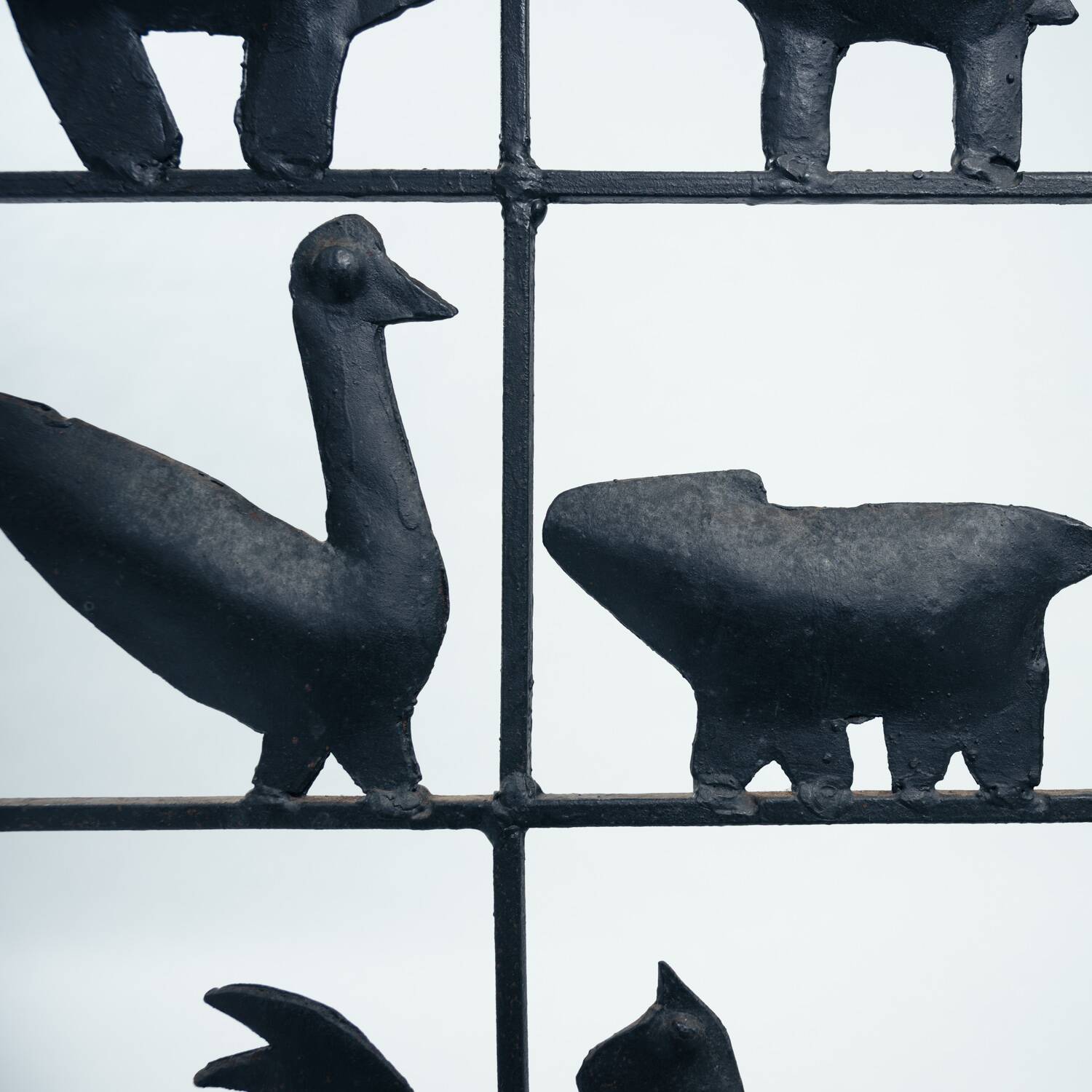 Separator Screen room divider Wrought Iron with Animals, 1950s