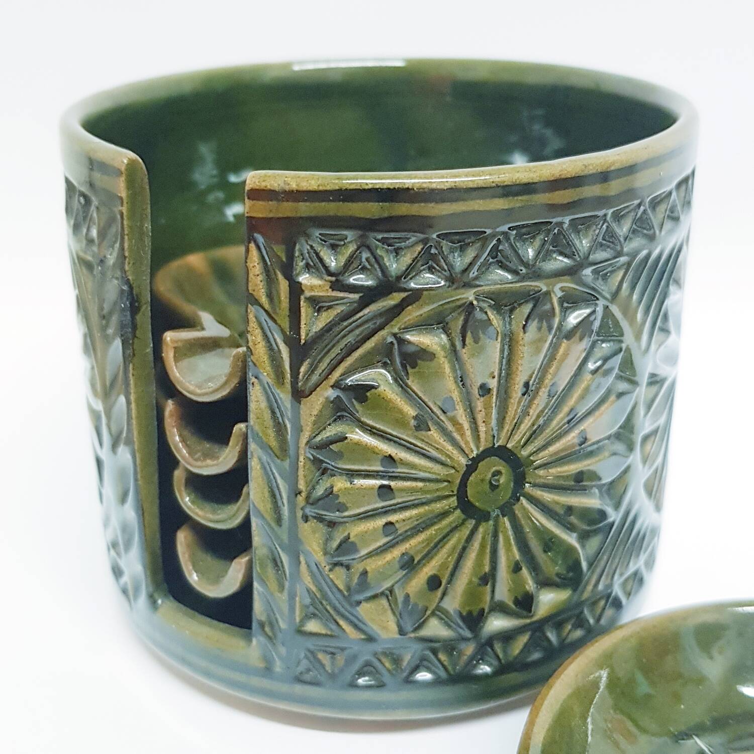 1970's pottery ashtray set