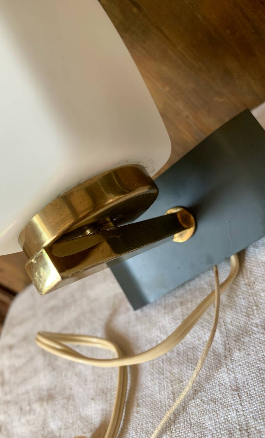 Glass and brass wall light 1960