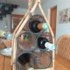 Rattan and bamboo bottle holder