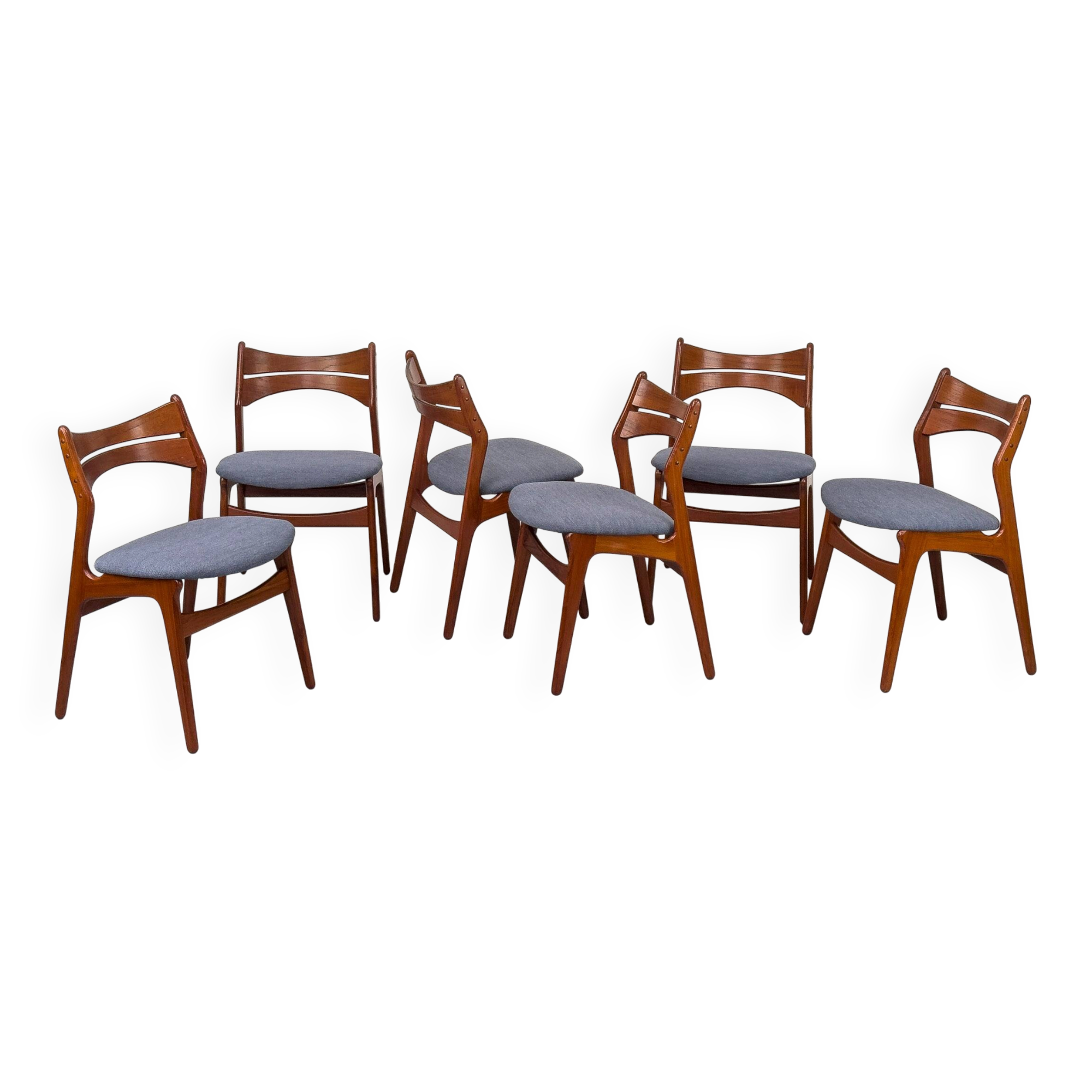 6 Danish Teak Dining Chairs by Erik Buch for Chr. Christensens, 1960s