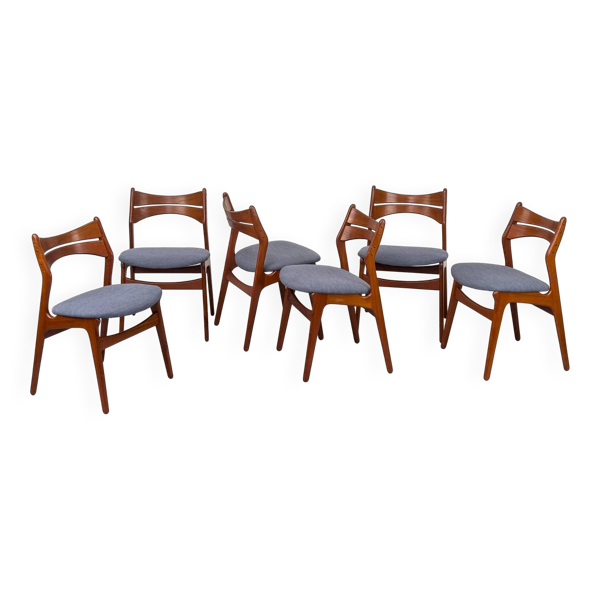 6x Danish Teak Dining Chairs by Erik Buch for Chr. Christensens, 1960s