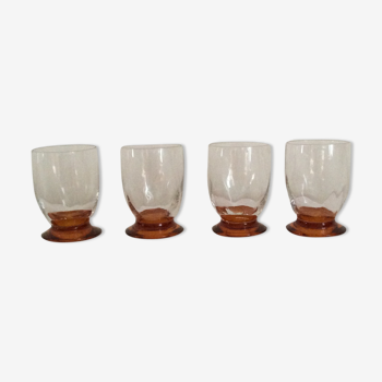 Set of 4 glasses of time Art Deco