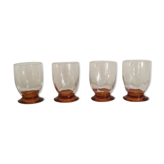 Set of 4 glasses of time Art Deco