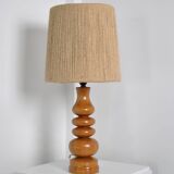Wooden lamp with rope shade 1970