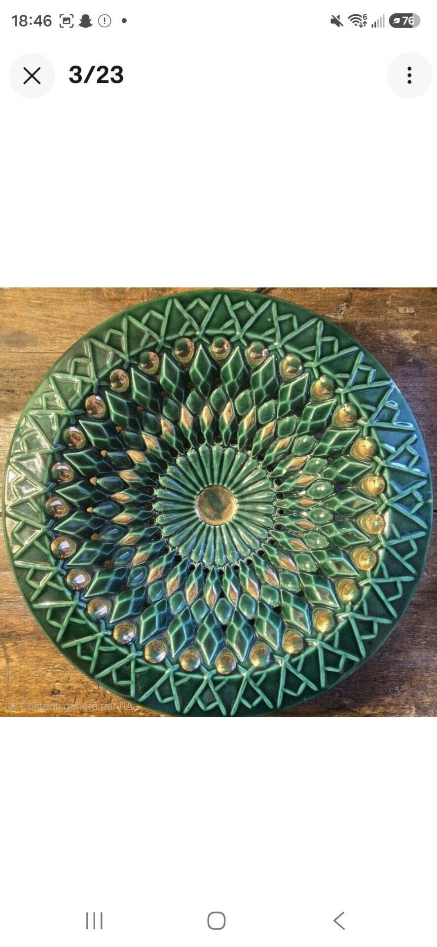Magnificent and Huge Fruit Basket with Gold Highlights from the 50s-70s