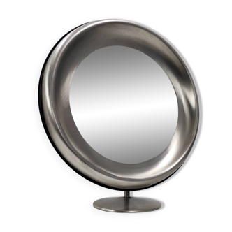Postmodern Round Anodized Brass Vanity Mirror