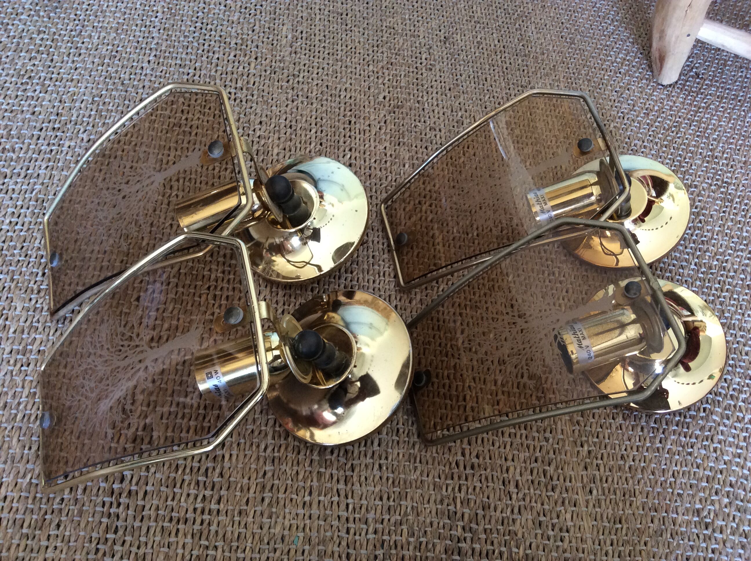 4 vintage wall lamps