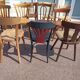 Set of 18 mismatched wooden bistro chairs - vintage