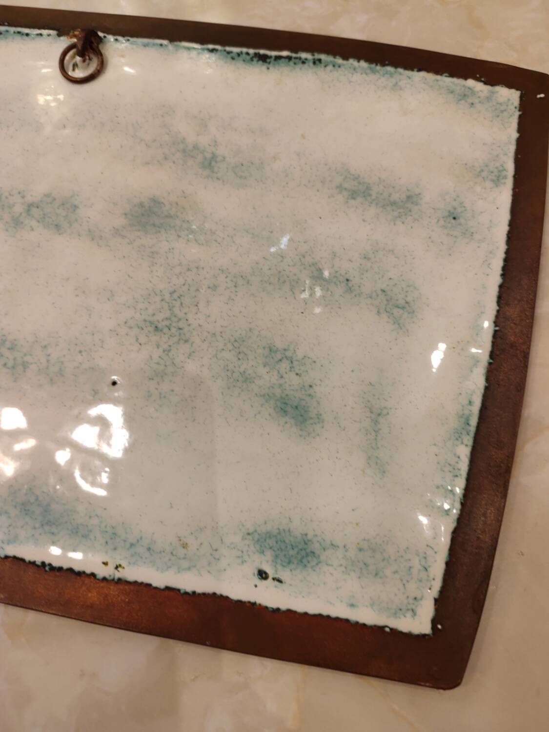 Isaac Lane Muse, brass and enamel plaque.