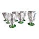 8 two-tone Art Deco engraved crystal stemware