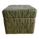 Pouf leather chest patchwork vert  De Sède