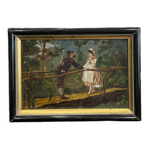 Huile sur panneau XIXème