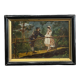 Oil on panel XIXth gallant scene