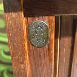 Meuble rideau rangement chêne 1960