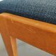 Lot de 4 chaises vintage piètement bois et tissu bleu circa 60