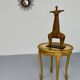 Antique 60s Hollywood Regency gilded and twisted wood table, pedestal table