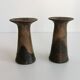 Vintage Scandinavian design glazed stoneware candle holders signed