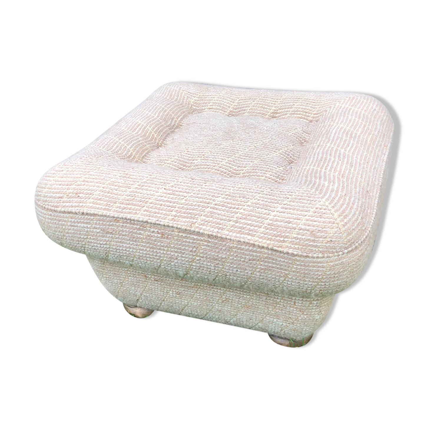 Square wool pouf