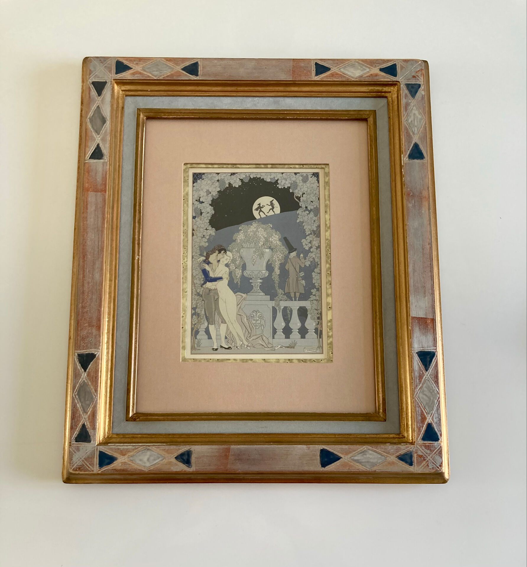 Framed lithograph signed by Georges Barbier (1882-1932)