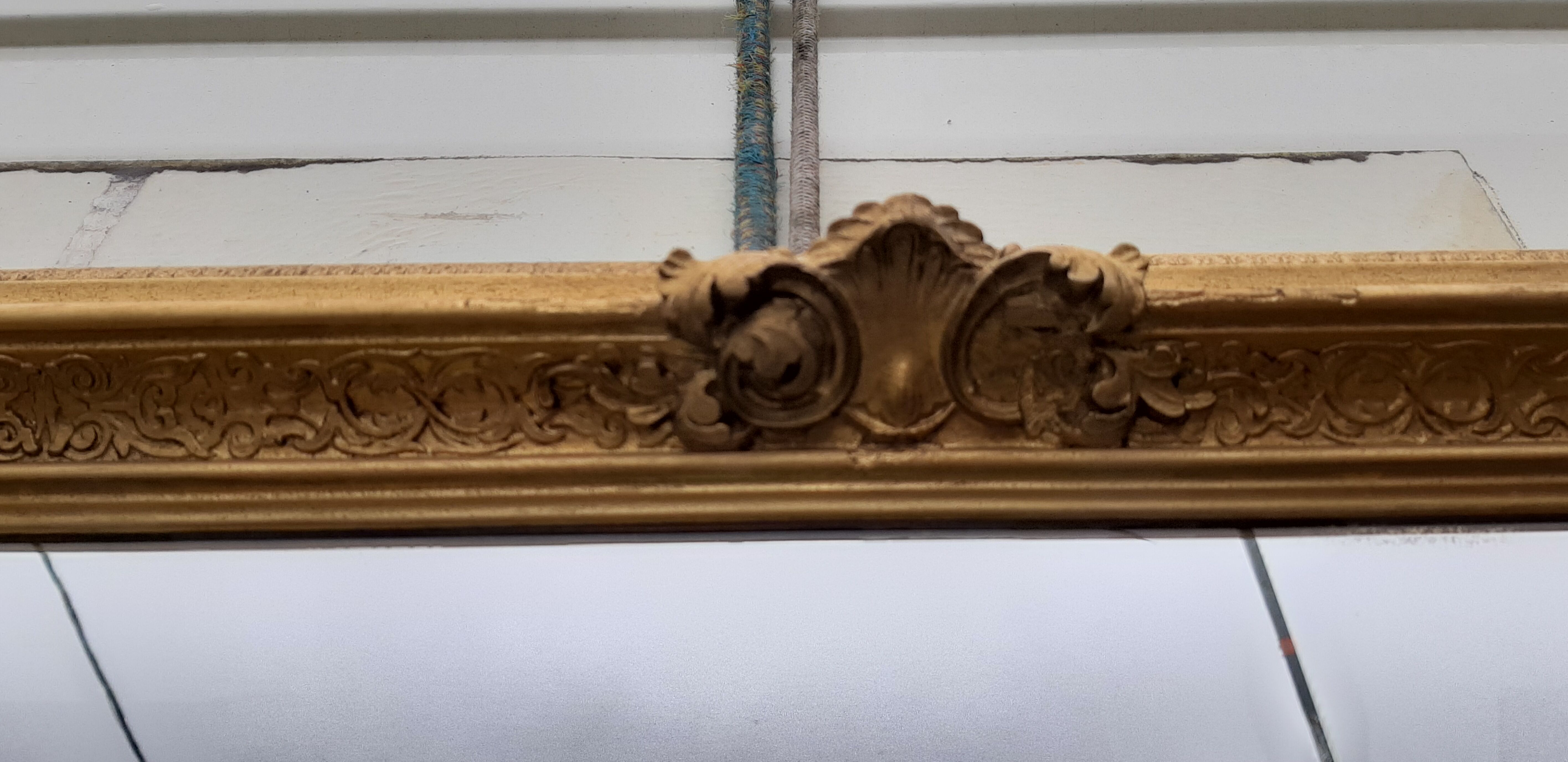Mirror wood and stuk gilded 19th 94x60cm